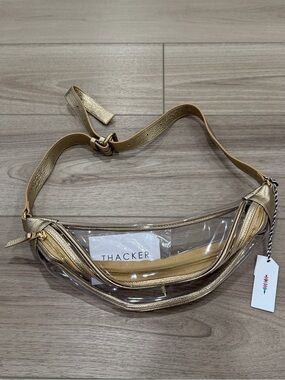 New Thacker Peekaboo Gold and Clear belt bag $98 Concert Approved